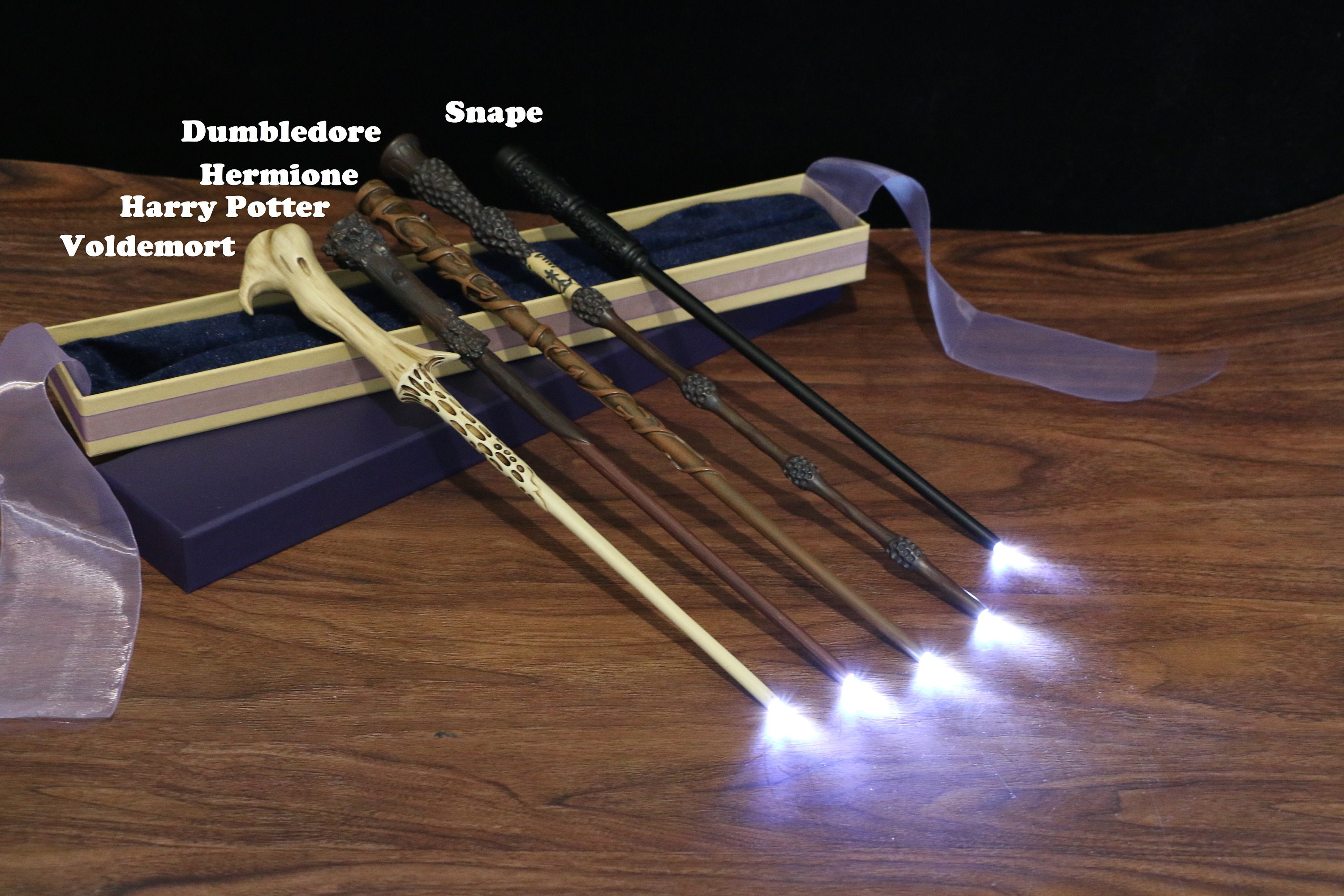 Harry Potter Glowing Magic Wand With Ollivanders Wand Box | 3 Colors Light Up Magic Wizard Wand Bright Staff| LUMOS MAXIMUM