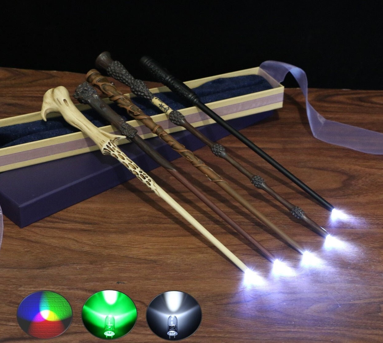 Harry Potter Glowing Magic Wand With Ollivanders Wand Box | 3 Colors ...