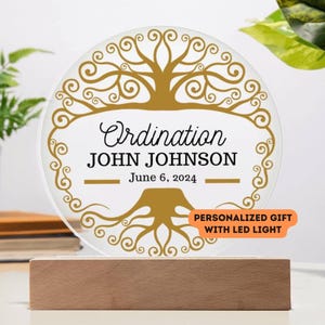 Personalized Christian Ordination Gift Tree of Life Ordination Gift Circle Acrylic Plaque