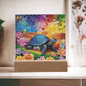 Tartaruga personalizzata regalo commemorativo per la perdita di una tartaruga regalo di condoglianze ricordo di una tartaruga ricordo di una tartaruga targa acrilica personalizzata arte del mosaico