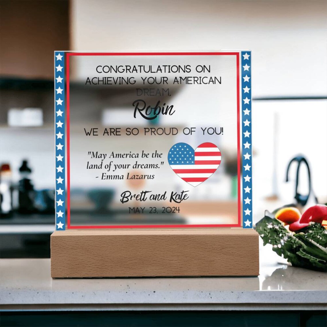 Personalisiertes neues Bürgergeschenk für neuen amerikanischen Bürger ...