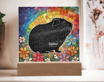 Personalized Guinea Pig Memorial Gift Guinea Pig Keepsake In Memory Of Guinea Pig Mosaic Rainbow Home Decoration Acrylic Plaque