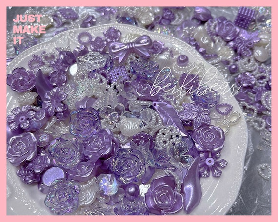 Mixed 20pcs PURPLE decoden charms and cabochons