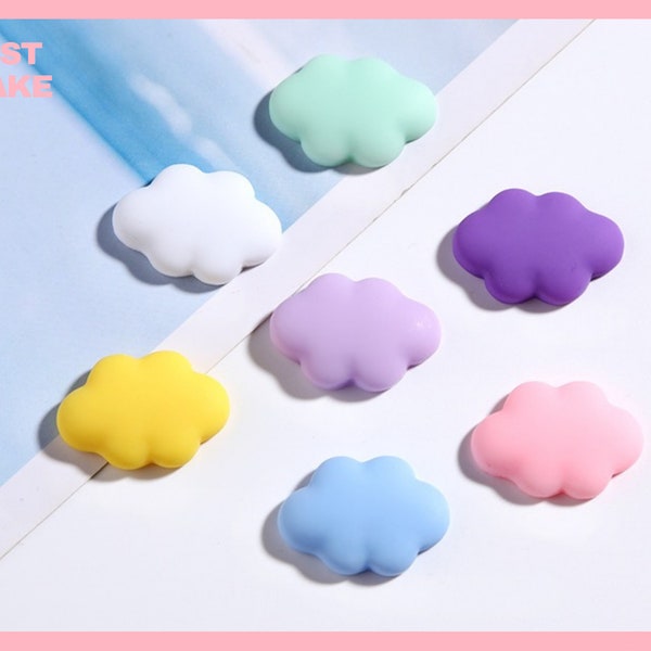 Colorful Adorable Clouds Decoden Resin Charms | Flat-Back Resin Cabochon | DIY Craft Supplies