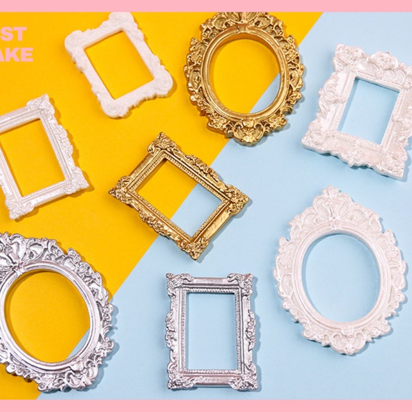 Elegant Medieval Baroque Style Picture Frame Decoden Resin Charms | Flat-Back Resin Cabochon | DIY Craft Supplies