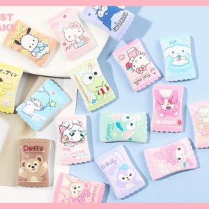 Cartoon Cute Pastel Snack Bag Decoden Resin Charms | Flat-Back Resin Cabochon | DIY Craft Supplies