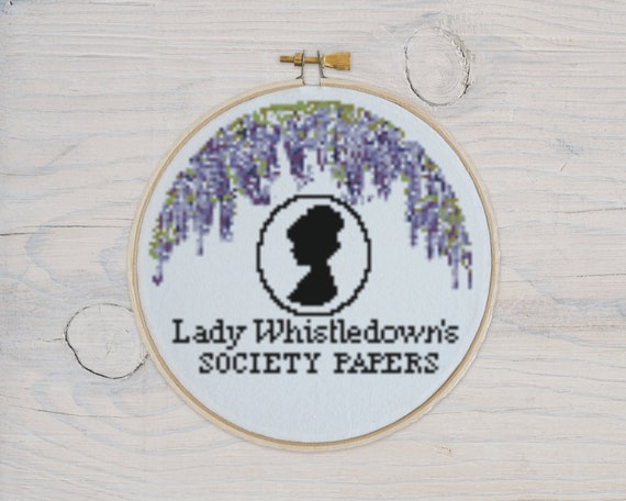 Bridgerton cross stitch pattern - Lady Whistledown's Society Papers