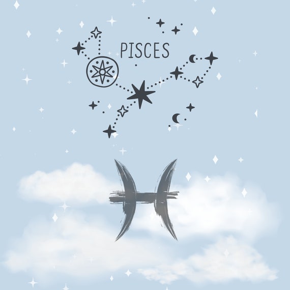 Pisces Phone Wallpaper light Blue - Etsy Pisces Phone Wallpaper light Blue - Etsy