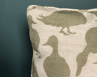 Cushion: Duck in Fern Green