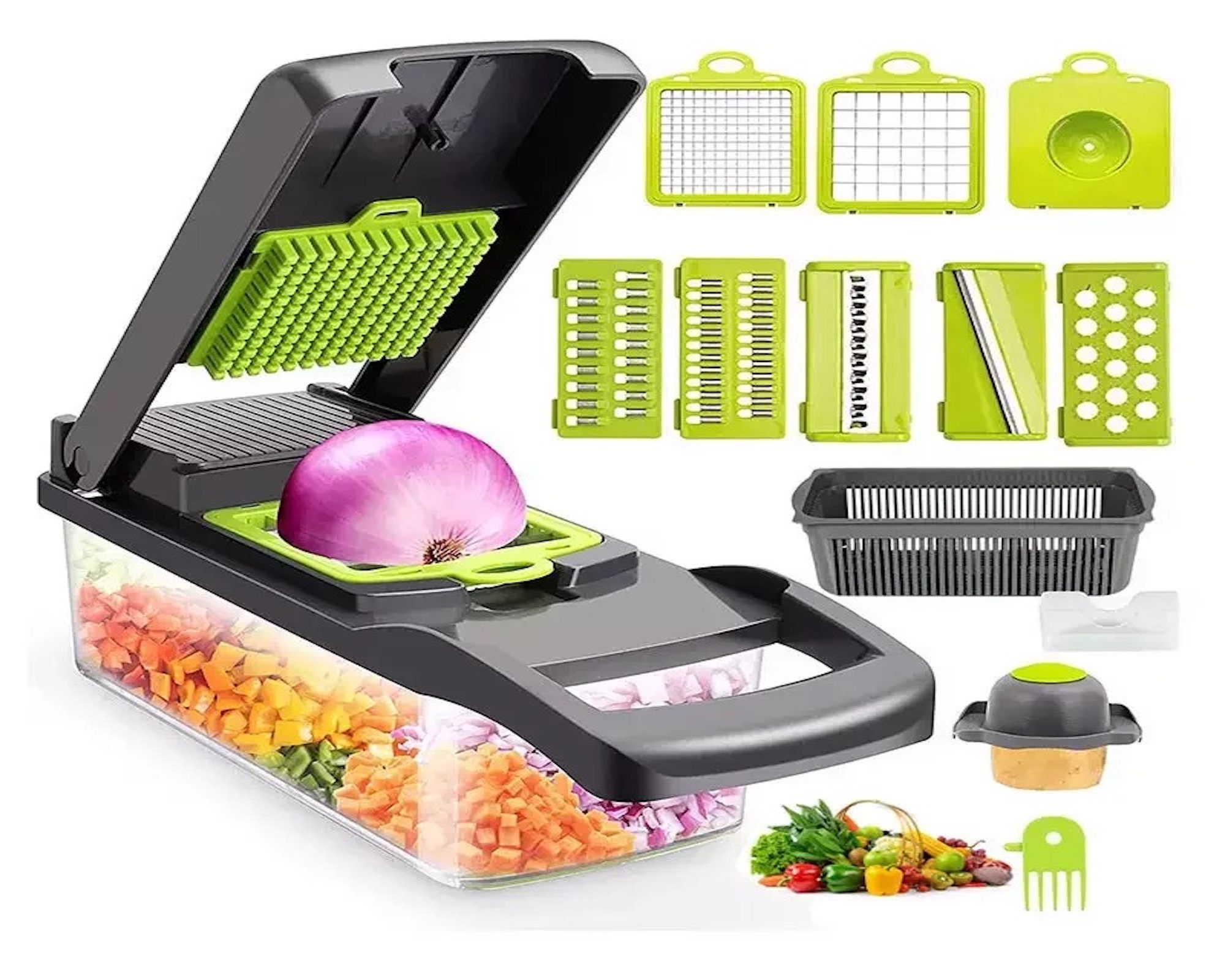 Manual Chopper, Onion Vegetable Cutter, Mini Multifunction Cutter 魅了