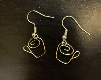 Hand Made Wire Wrap Earrings, Coffee Cup Earrings