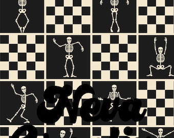 Halloween checkered seamless pattern Skulls seamless paper Halloween digital pattern Design for Fabric Printing Sublimation Commercial Use