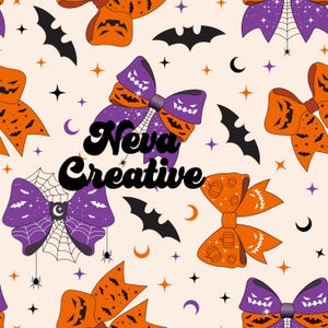 Halloween  bow seamless pattern, halloween surface patterns, gothic seamless Sublimation Digital Design Download Best Seller