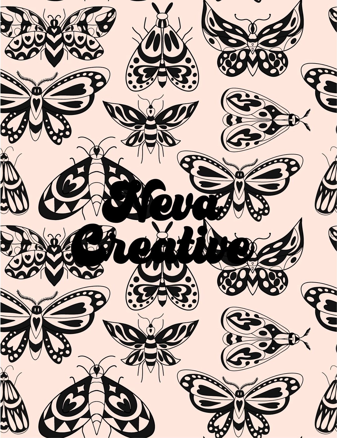 Butterfly Spring Seamless Pattern: Fabric Printing Design (JPG Digital ...