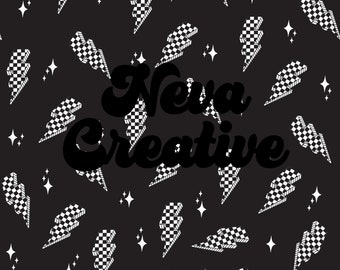 Checkered Lightning Bolt  | Seamless Pattern | Digital Paper | Commercial Use | Baby Fabric | Sublimation |  Scrapbooking | Instant Download