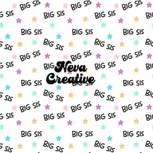 Big Sister Stars Boho Seamless Pattern File for Commercial Use, Big Sister seamless, family S Paper Fabric Digital Paper Download Commercial