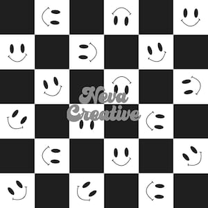 Checkered Smiley  | Seamless Pattern | Digital Paper | Commercial Use | Baby Fabric | Sublimation |  Scrapbooking | Instant Download