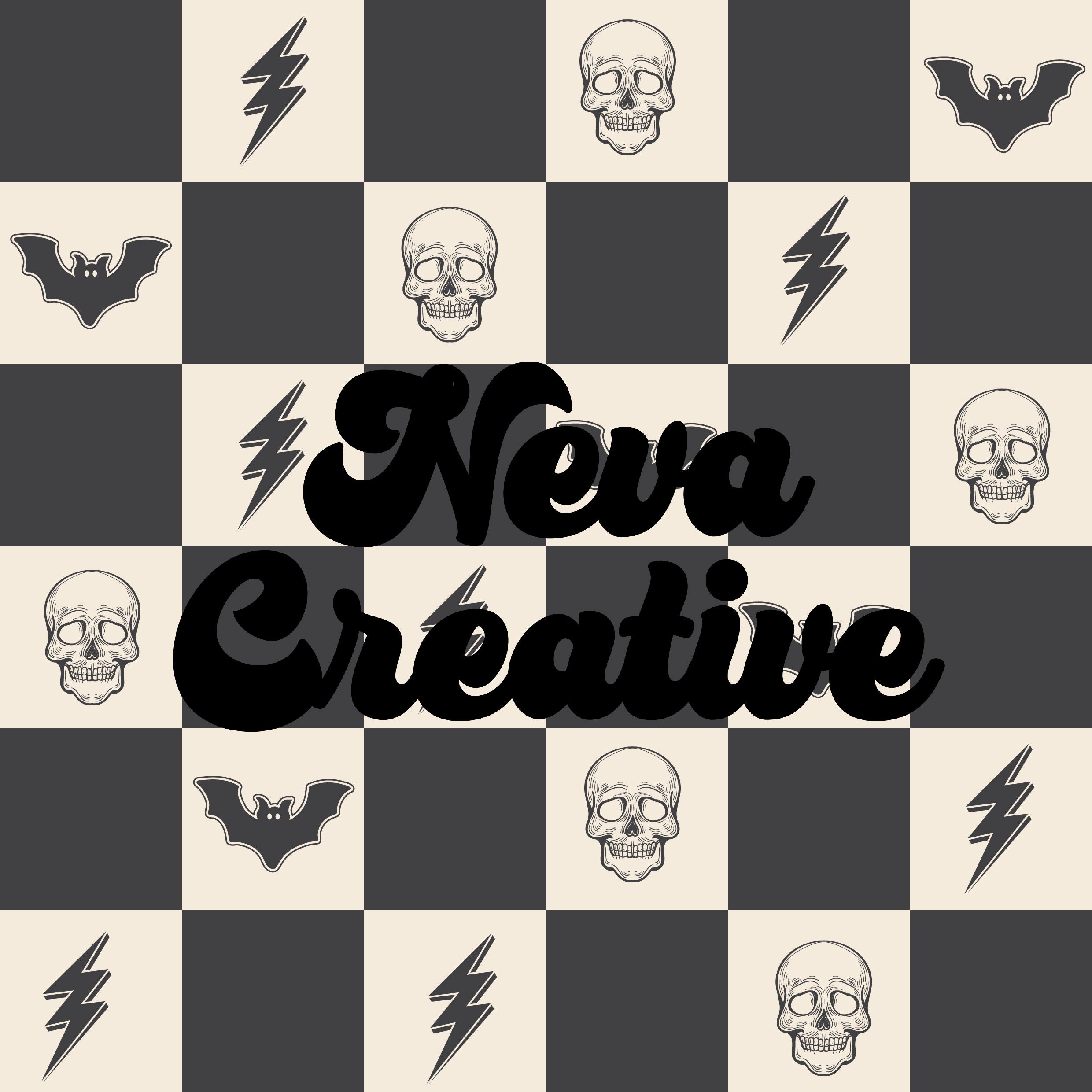 Halloween Checkered Seamless Pattern Skulls Seamless Paper Halloween ...