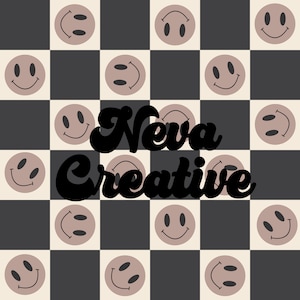 Checkered Smiley Face Seamless Pattern: Baby Fabric, Scrapbooking (Digital Download)