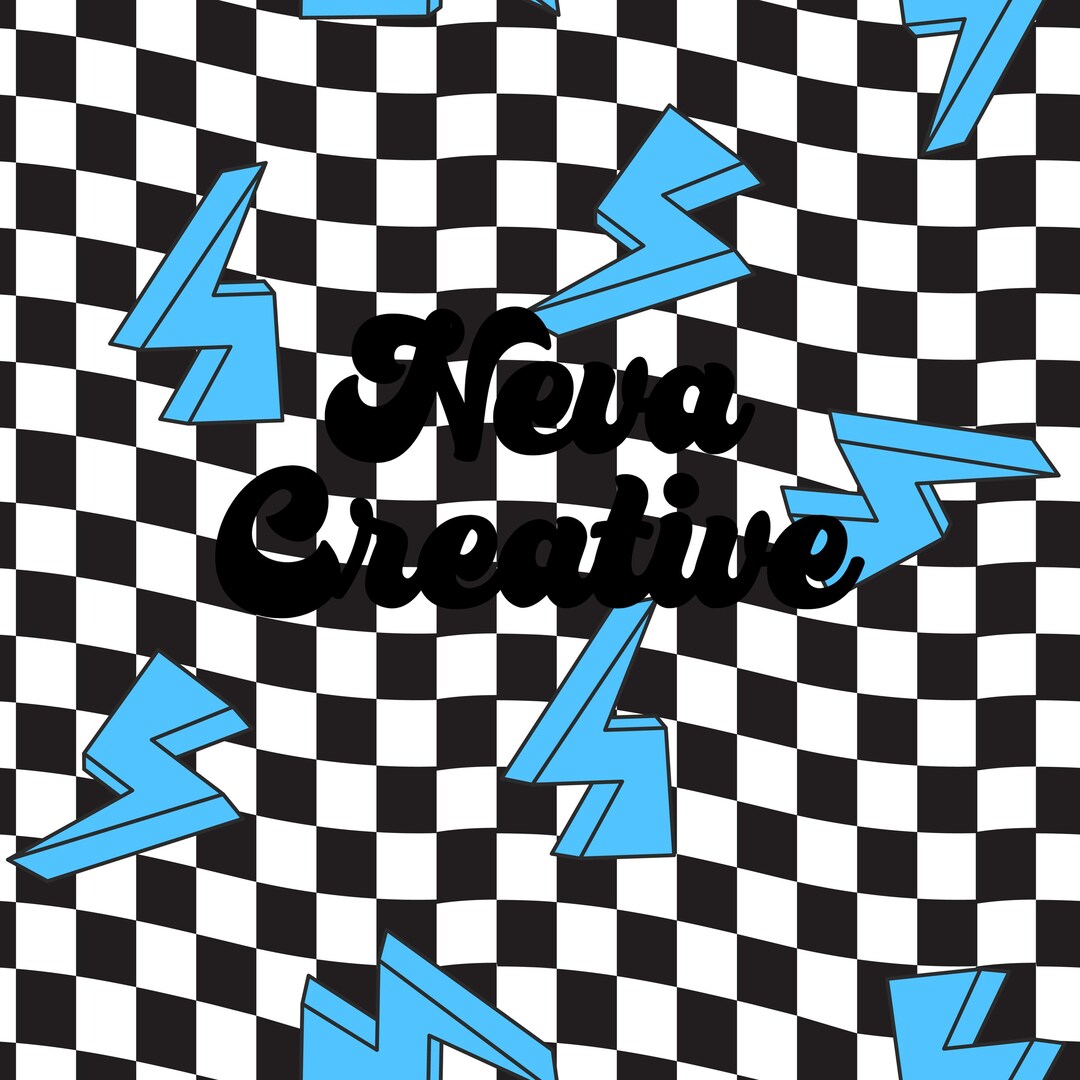 Checkered Lightning Bolt Retro Seamless Pattern (digital) - Etsy
