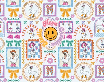 Sömlöst mönster med vårgås – pastellfärgad digital nedladdning för tyg, sublimering, scrapbooking – 12x12" 300 DPI kommersiellt bruk