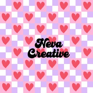 Heart Checkered Pink Boho Valentines Check Seamless Digital Pattern, Valentines Seamless Pattern, Fabric Pattern, Love Heart Seamless File