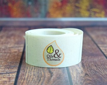 Custom cotton logo labels/brand labels for handmade items, clothing tags, soft cotton labels, custom fabric labels