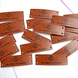 Custom Faux Leather labels - Sew on labels, Personalized labels, Custom Labels, Knitting Labels