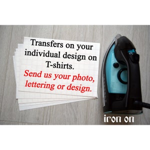 Custom Iron On Transfer Personalised Your Image Photo Design Hen Stag Nights Stickers Fancy Dress T-Shirt
