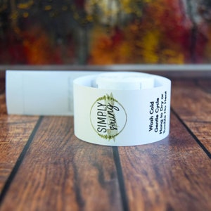 1 meter Custom clothing labels white satin fabric labels printed with your own logo text with care label symbols provided