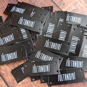 Kunstleder Etiketten, Tags Stricken und Häkeln, Kleidungsstück Etiketten, Personalisierung, Benutzerdefinierte Etiketten, Kleidung Etiketten