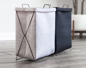 921 - Folding Felt Laundry Basket