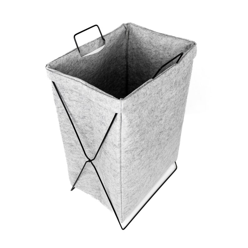 921 Folding Felt Laundry Basket Etsy
