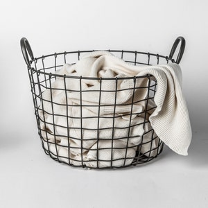 303 - Round Iron Basket with handles