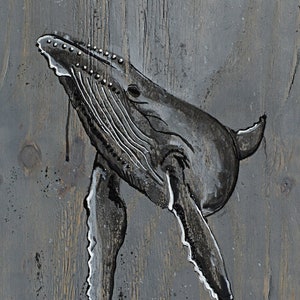 Whale Wood Original Painting