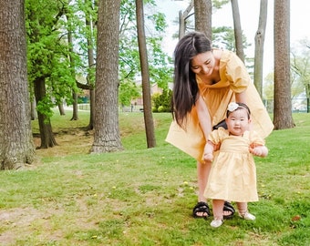 mommy and me cotton dress Matching Floral Cotton Dresses: Mommy and Me Outfit Family Look Outfit  Christmas Gift
