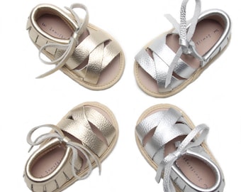 Genuine Leather Baby Gladiator Sandals: Soft Sole Summer Shoes