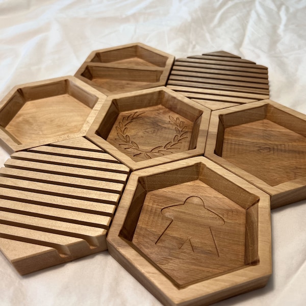 Hardwood Game Bowl | Component and Small Piece Organization and Storage | Card Tray, Variety Pack, Bulk Discount