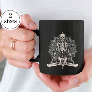 Skeleton Chakra Yoga Mug | Skeleton Mug | Yoga Pose Mug