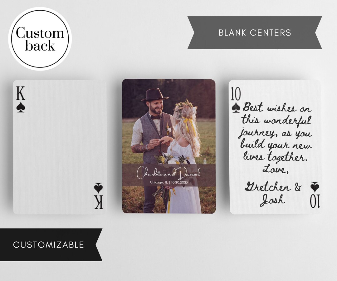 Wedding Guest Book Playing Cards Custom Playing Cards Blank Deck of Cards Etsy