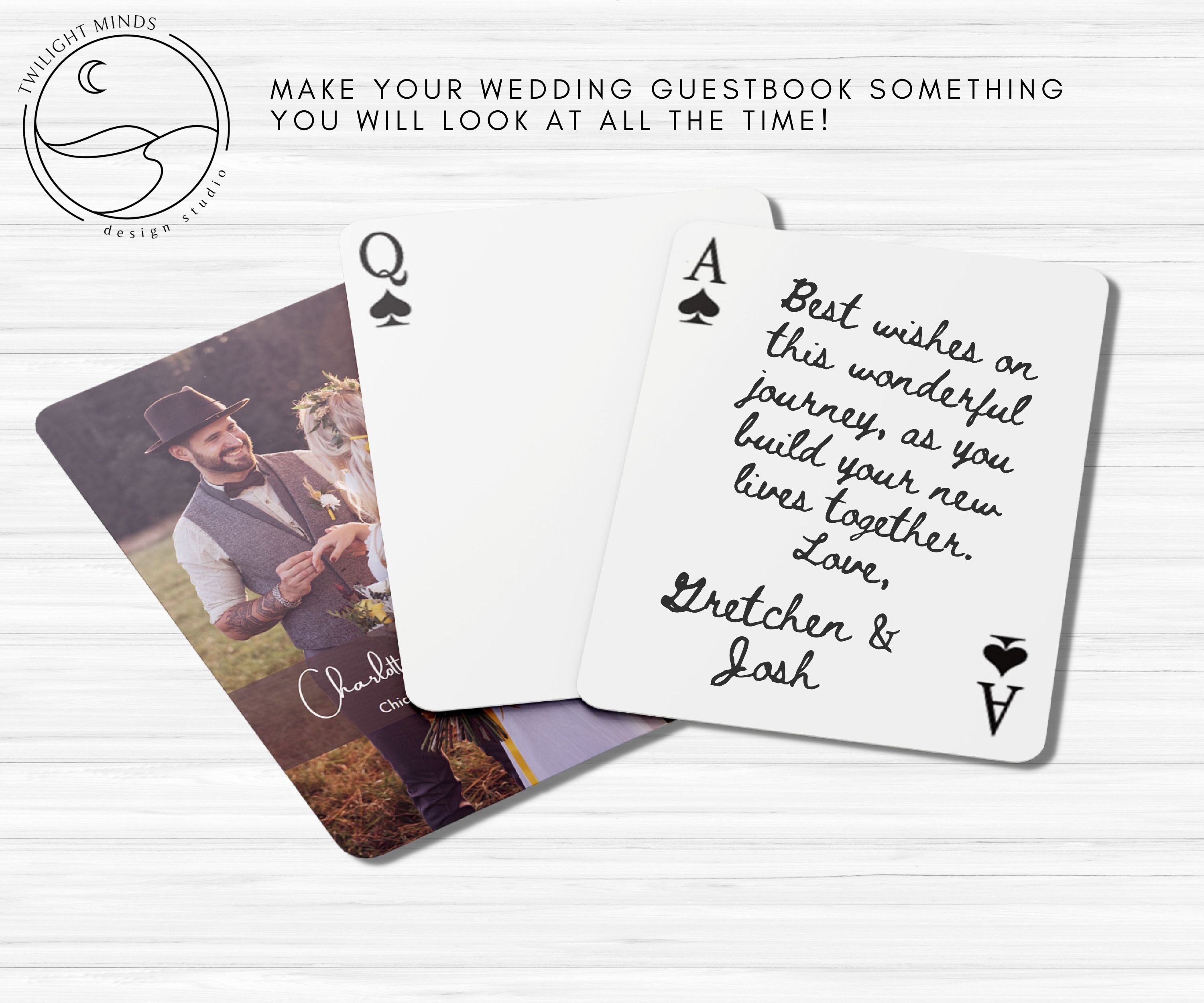 Wedding Guest Book Playing Cards Custom Playing Cards Blank Deck of Cards 