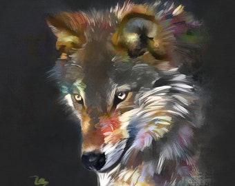 The big bad Wolf, by Raphael S. (TapestryFineArts) - Original Fine Art prints of Wildlife and Animals portraits - Gift for Nature Lovers