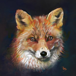 Dipinto originale di una testa di volpe rossa - Wildlife Art and Portraits di Raphael S. (TapestryFineArts) - Fine Art Print direttamente dall'artista