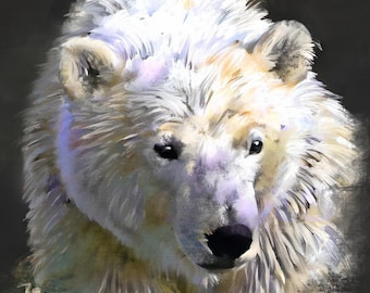 Polar Bear painting by Raphael S. (TapestryFineArts) - Original Wildlife and Animals Fine Art prints - Contemporary Wall Art and Home Decor