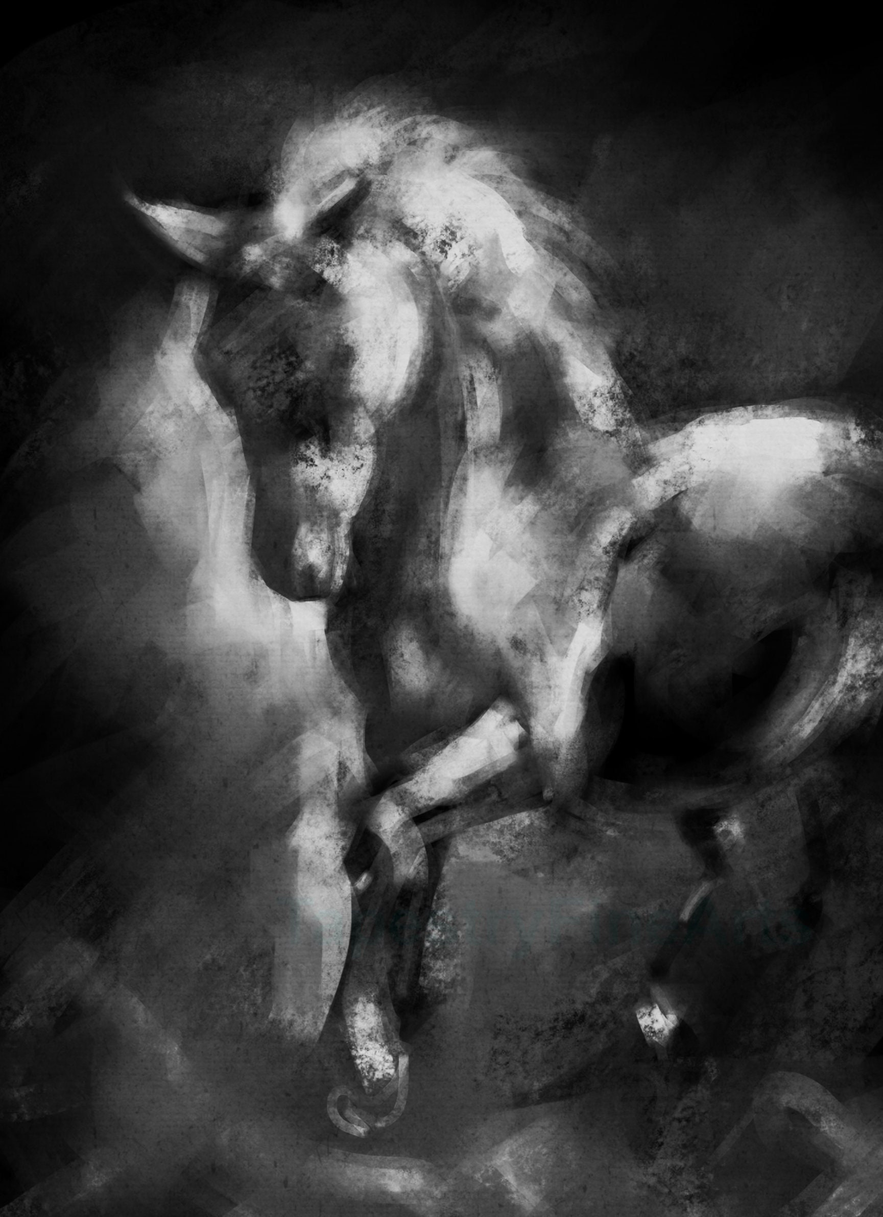 Limited Edition Fine Art print - Abstract Wild horse painting - Modern Nature Wall Art - Contemporary Fine-Art - High quality Giclee Print