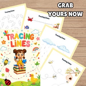 Tracing Line Book for Kids | Preschool Printable Activity Book | Trace Lines Worksheets | Pre Writing and Handwriting Practice Sheets