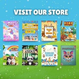 May include: A collection of colouring books featuring various themes, including unicorns, dinosaurs, cats, pandas, mandalas, and toddlers. The covers are colourful and feature illustrations of the themes.