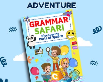 Printable Grammar Book | English Learning Workbook | Grammar Worksheets for Kids | Noun, Verb, Pronoun Practice | Self-Study Material