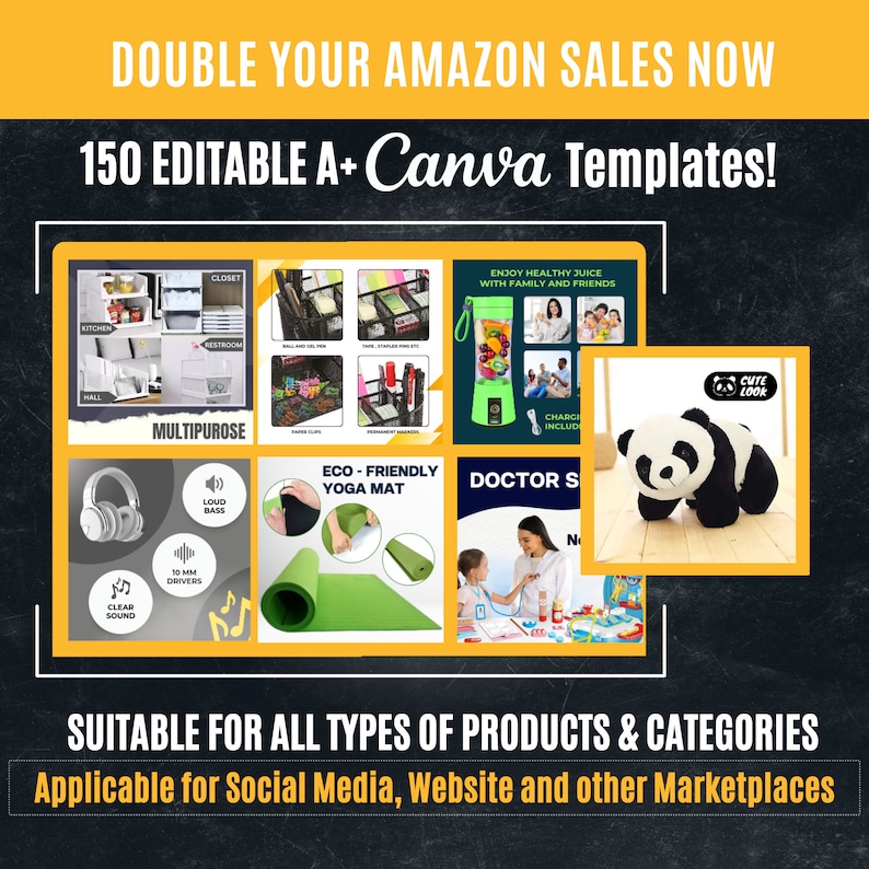 150 Editable Canva Templates for Amazon A+ Catalogue - Boost Your E ...