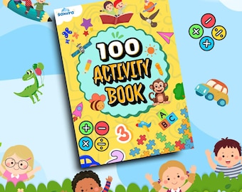 Libro de actividades para niños de 100 años / Juegos educativos / Trazado / Alfabeto / Educación en casa / Paquete de aprendizaje para jardín de infantes / Libro de actividades para preescolar